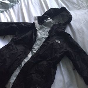 Black North Face rain jacket
